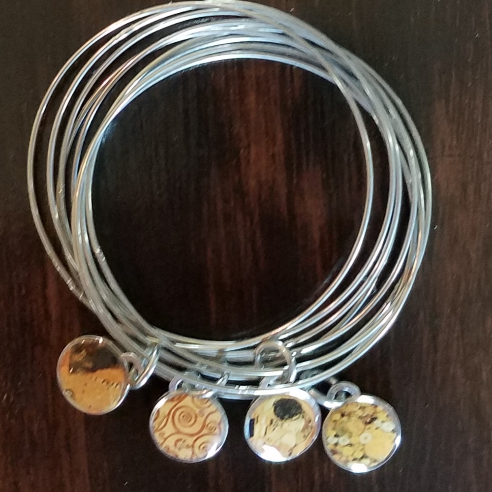 Handcrafted charm bangle bracelet